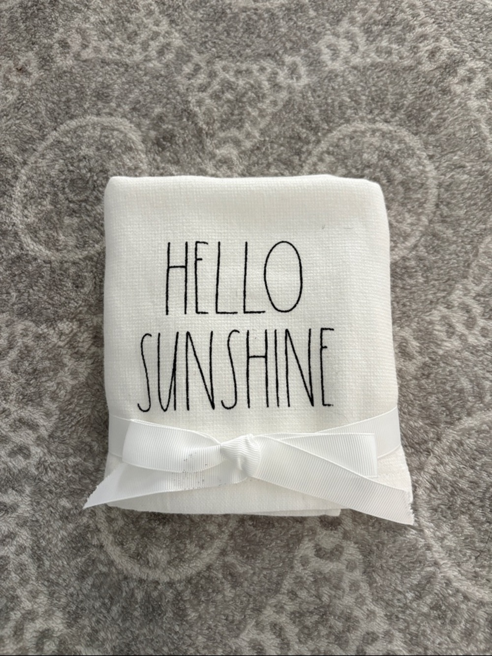Rae Dunn Hello Sunshine White Tea Towel